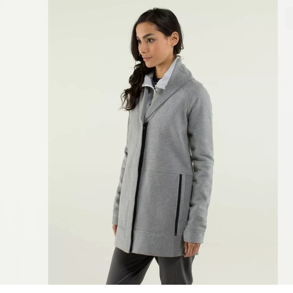 Lululemon Yin To My Yang Cardi Jacket Sweater Fleece Snaps Shawl Collar Pockets - Picture 7 of 16